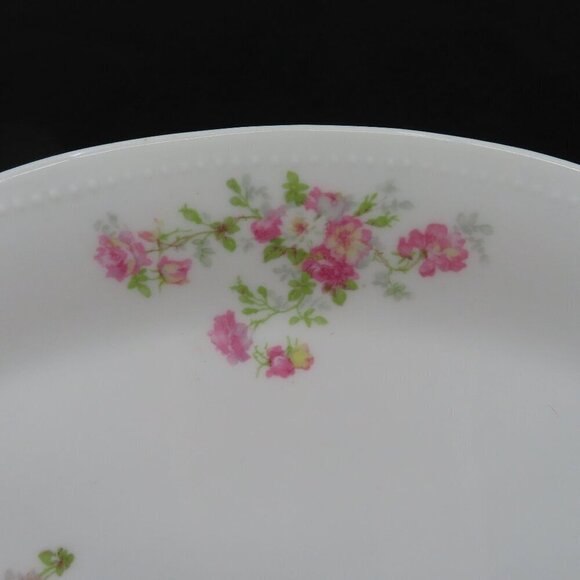 Coronet Limoges France 14in Pink Yellow Rose Flower Floral Swag Oval Platter VTG - Picture 4 of 9